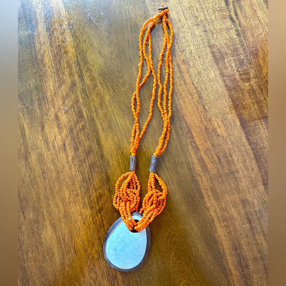 Orange Beaded Necklace